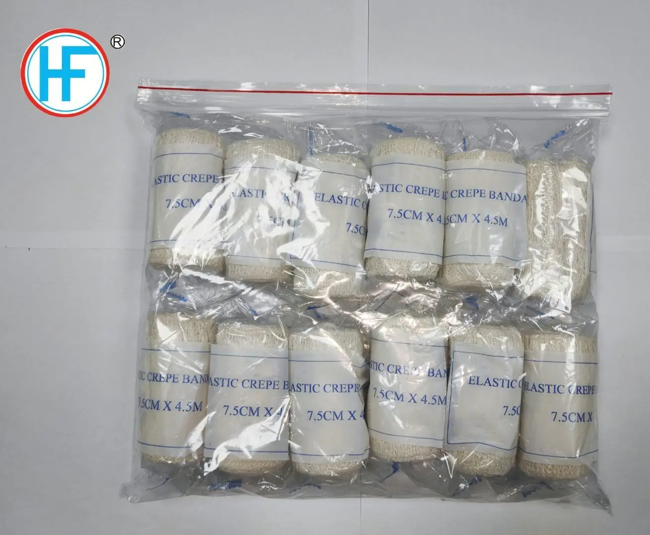 Factory Direct Medical Stretchy Natural Color Elastolite  Cotton Crepe Bandage with metal clips