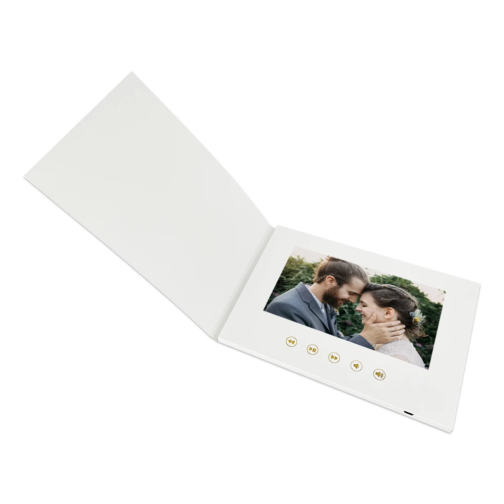 Homemade video brochure video business card custom made mini video mailable greeting card with 7 inch lcd screen