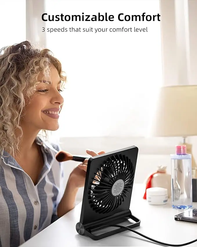China Factory Slim Desktop Folding Cooling Fan ventilateur Portable Electric Rechargeable Mini Table Fan