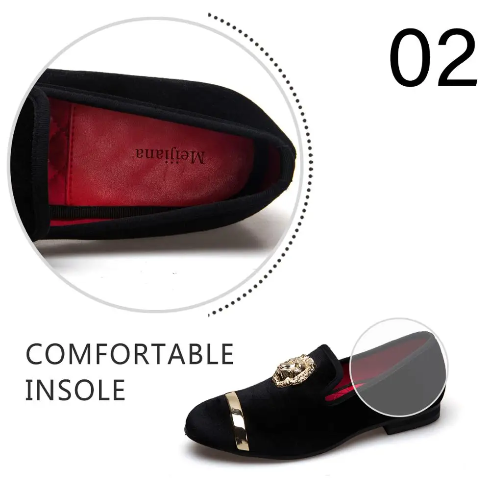 
New Fashion Gold Top and Metal Toe Men Velvet Dress shoes Italian mens dress shoes Handmade Loafers 