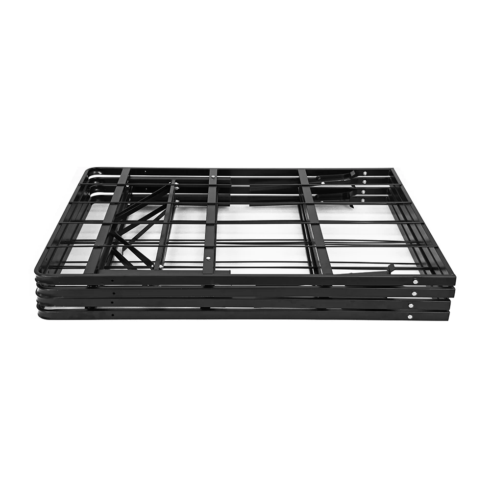 Round RM01 High Quality Black Metal Bed Base Frame Metal Folding Bed Foundation