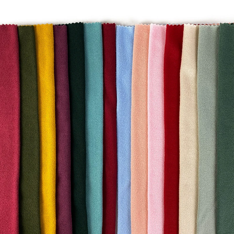 PERU ANGORAS AMERICANA Telas Textile Poly Sp PD Brushed Hacci Knitted Solid Fabric for Garment