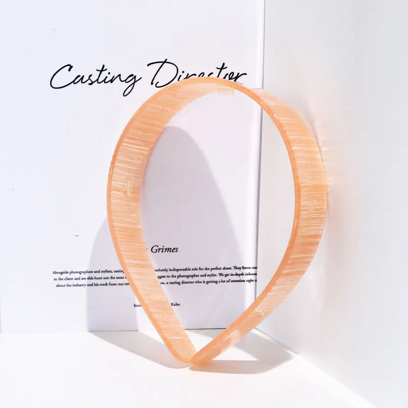 korean simple acetate flat bare wide headbands for women hair band manufacturer custom logo headband plastic hair hoop wholesale