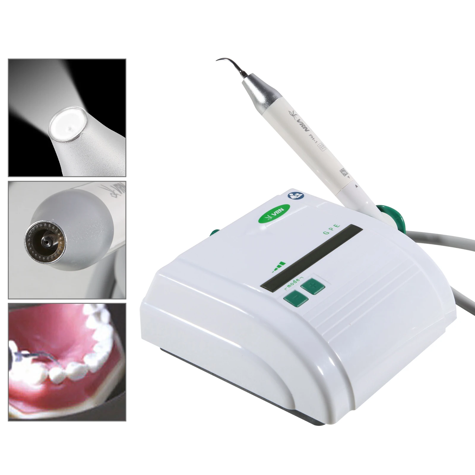 VRN Dental Ultrasonic Piezo Scaler fit EMS WOODPECKER Cavitron+LED Autoclavable Detachable Handpiece+5 Tips+Wrench