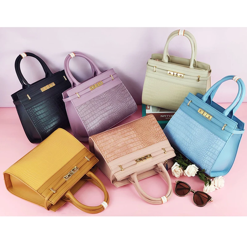 Fashion crocodile pattern pu leather bags women handbags ladies shoulder tote hand bag custom handbag