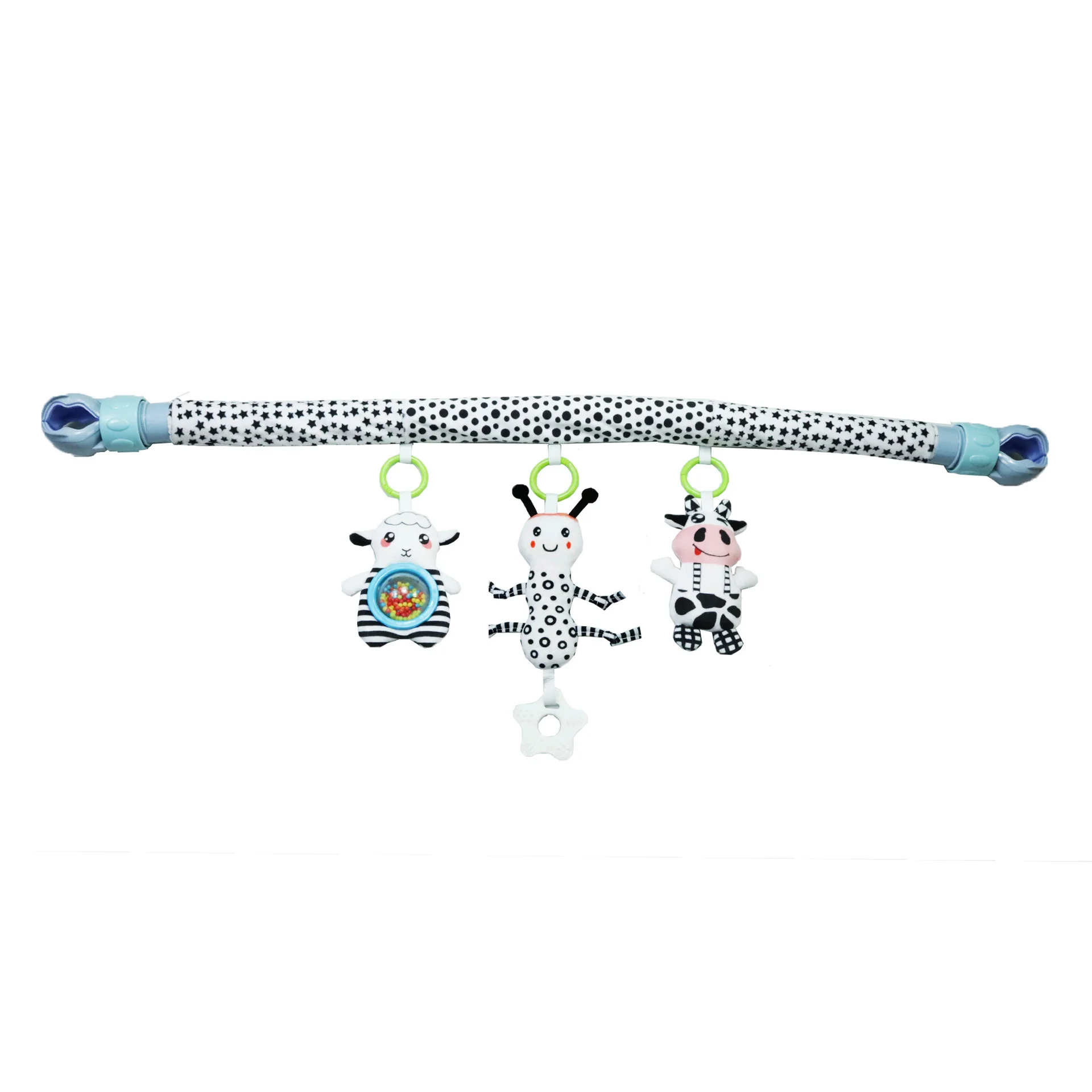 Crib bell clamp arch hanging toy trolley decorated with music ringing paper sooth bed hanging baby toys