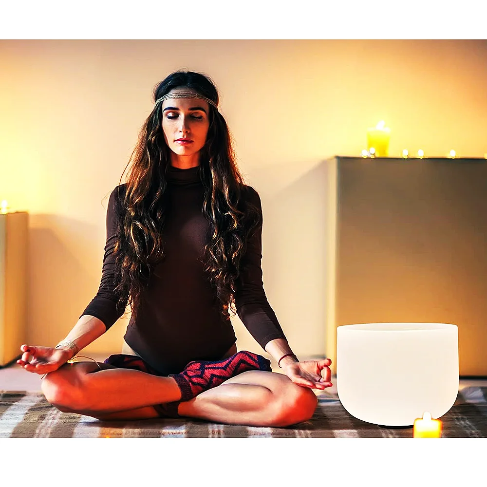 JELO YYB-1 12 Inch High Purity Quartz Crystal Singing Bowl 432 Hz 6 -24 Inch Musical Instrument Accessory with Bags