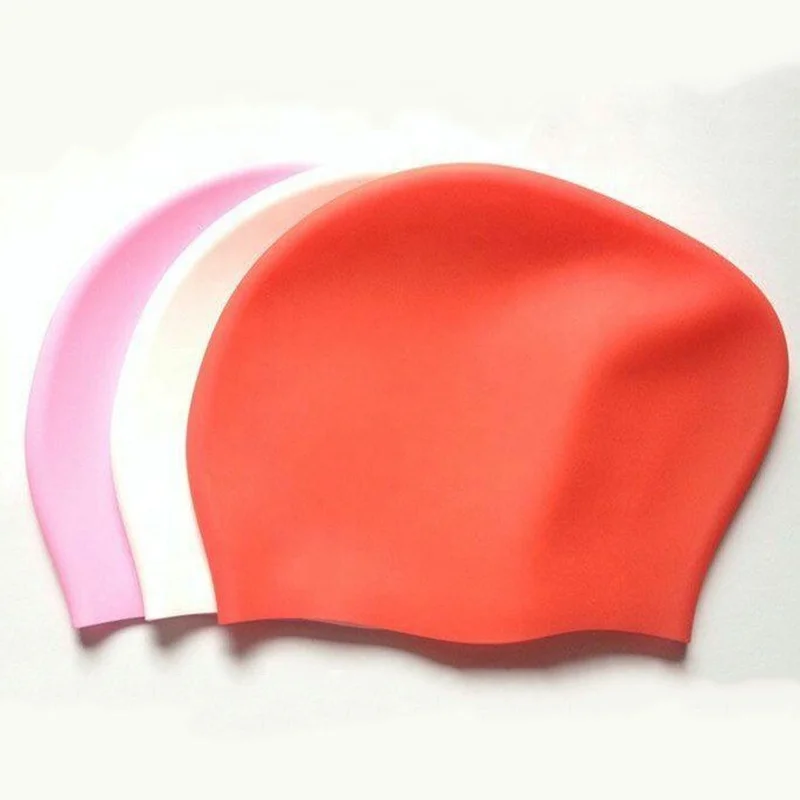 ZLF пользовательские женские плавательные шапки с длинными волосами Мягкие Водонепроницаемые силиконовые плавательные кепки CP-10