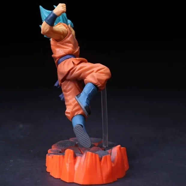 Japanese 14CM Anime Figurine Dragon Blue Hair to Ball Z Heros Super Saiyan Son Goku Model Toy