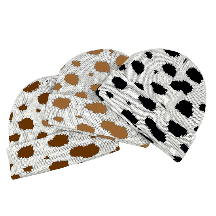 Personalized beanie wholesale janquard knit beanies custom logo winter hats caps bonnets single cuff unisex sports adults kids