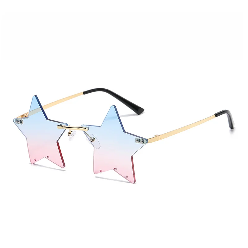 2023 солнцезащитные очки без оправы в форме звезды для женщин/мужчин вечеринок супер милые Солнцезащитные с пентаграммой