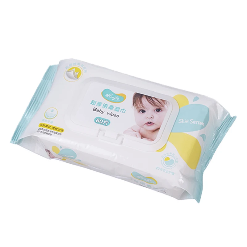 80PCS Custom Private Logo Baby Wipes Pearl Cotton Wet Wipes Facial Hand Wipes Daily Cleaning Tissue Skin Care