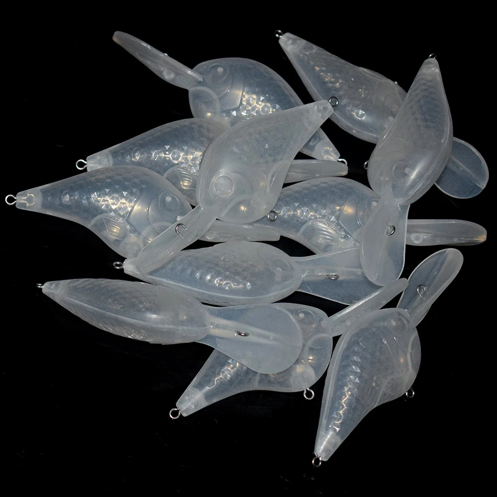 Recertop Factory Floating ABS Lure Body Blanks Crankbaits Squarebill  9CM 9.5G Unpainted Deep Diving Crankbaits Blank