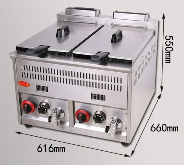 Commercial two tanks french restaurant large potato chip deep fryer with filter