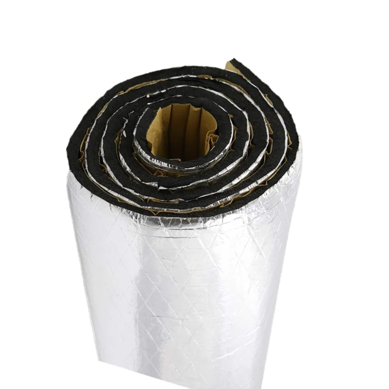 Embossed Aluminum Foil Waterproof Heat Resistant Thermal Barrier elastomeric NBR/PVC Foam for Car Hood Trim Roof Door
