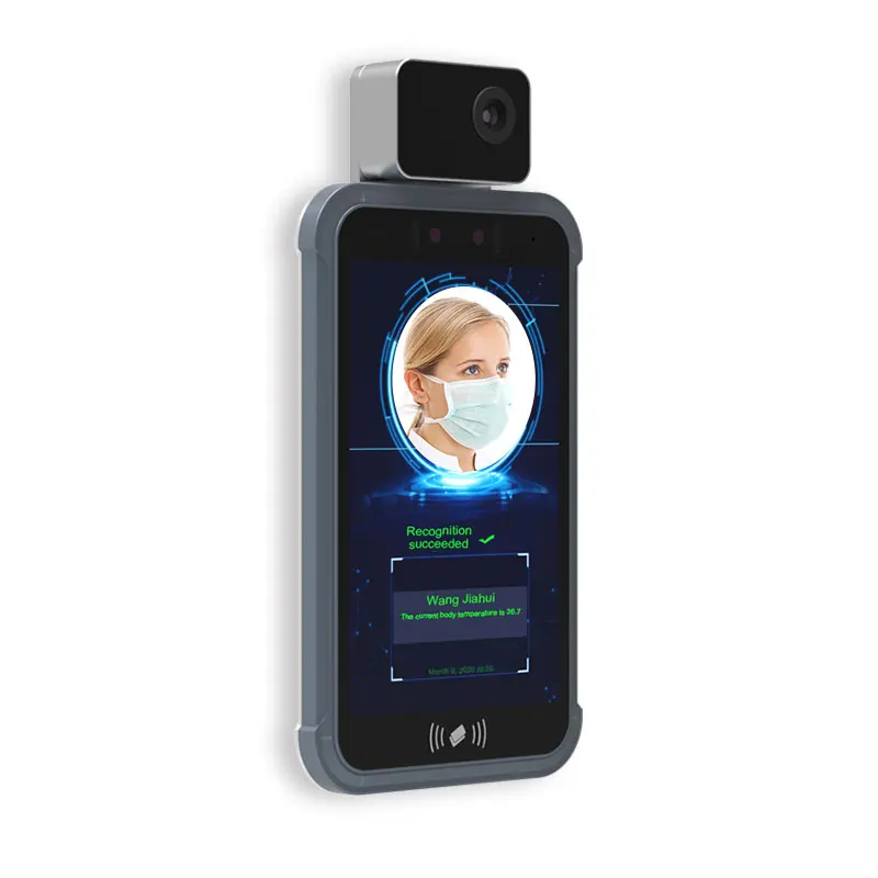 Non-contact 8 inch android 7.1 face recognition All in one facial detecting human body temperature sensor