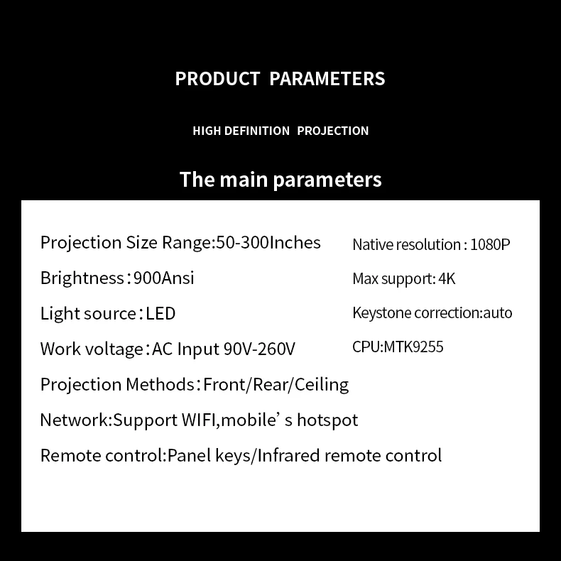 2022 New Design Transjee home theater video projector 4K support wifi smart Android full hd Projector A70