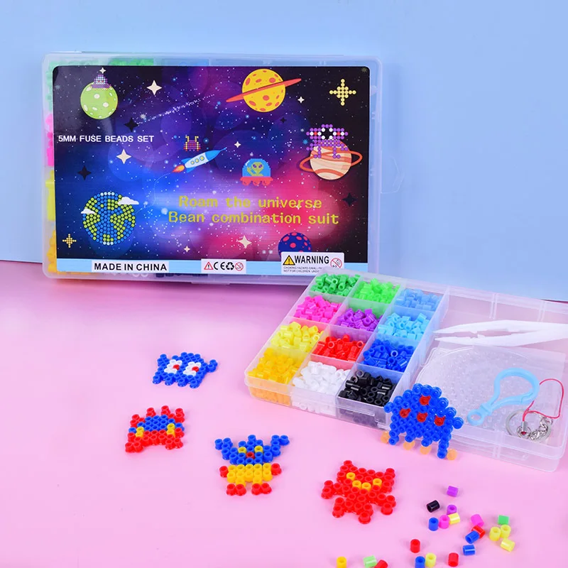 Hot Sell Educational Toys Perler Beads 5mm Diy Plastic Iron Fuse Hama Beads Toys Ironing For Kids