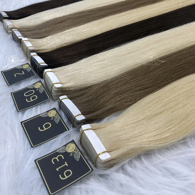 Herrera Blonde Tape Extensions Human Hair 16 18 20 22 24 26 Inch 100Virgin Cuticle Aligned Natural Russian Tape Hair Extensions