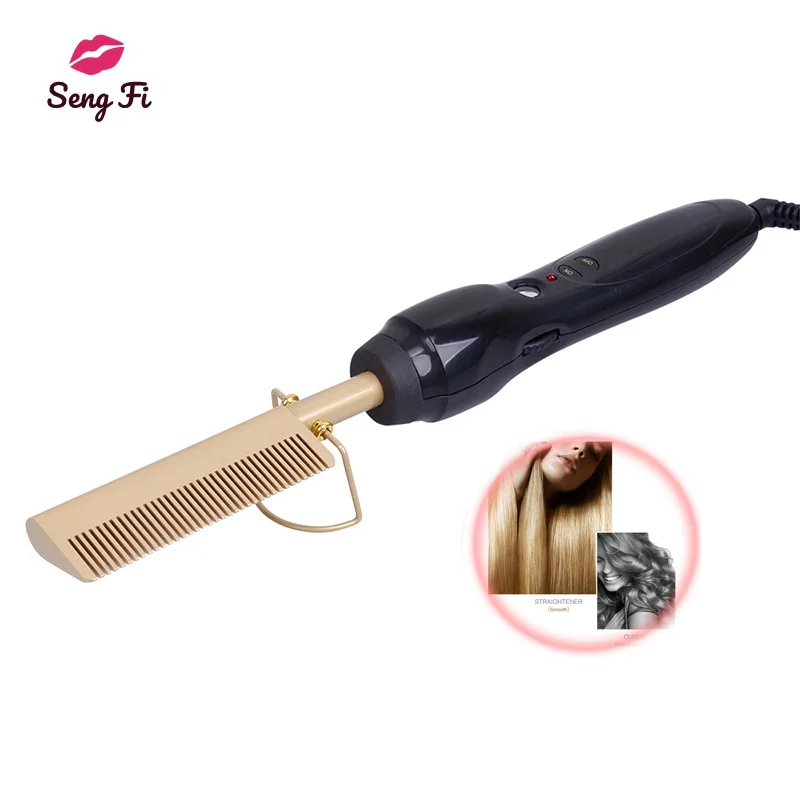 Professional 2 in 1 Hair Straightener Flat Irons Straightening Brush Styler Corrugation Curling Iron Hot Hair Curler Comb