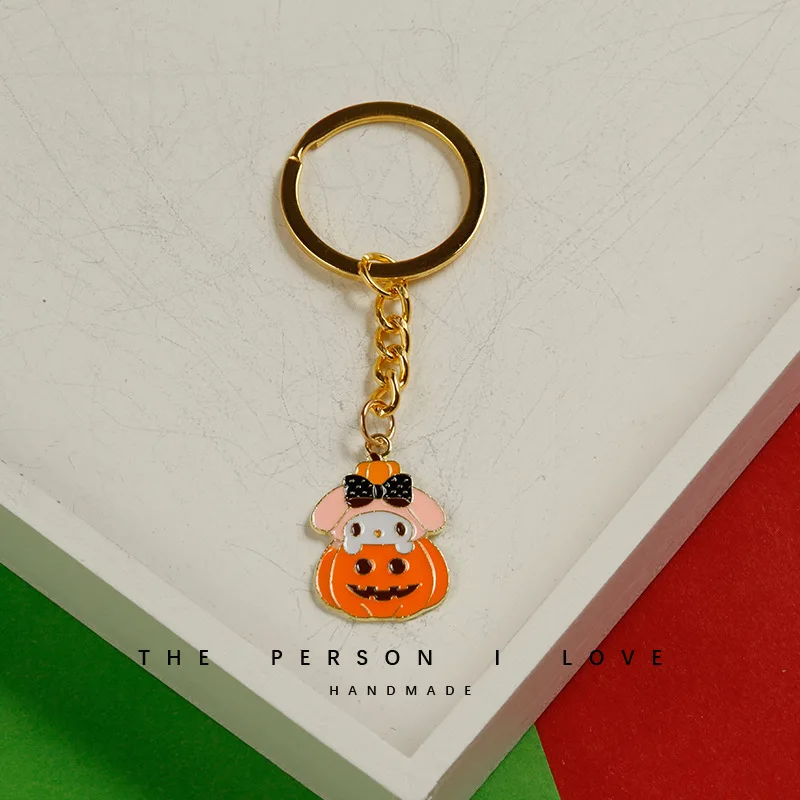 Wholesale Halloween pumpkin cool little couple mobile phone lanyard U disk anti-loss headphones bag hanging ornaments