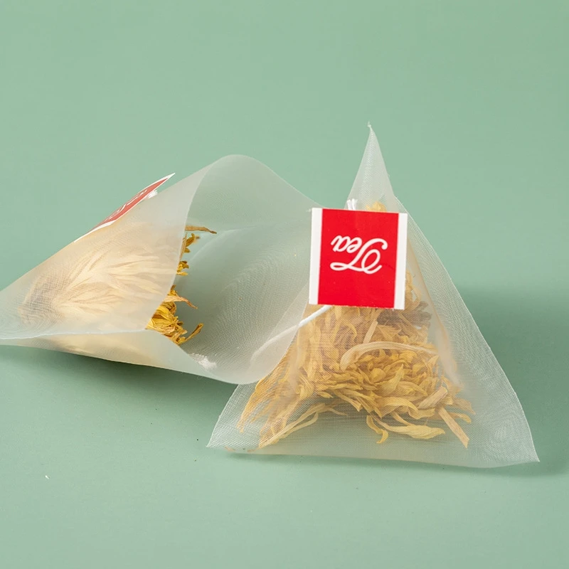 Food grade 7.4*9 cm triangle empty nylon mesh filter bag for tea flower packaging