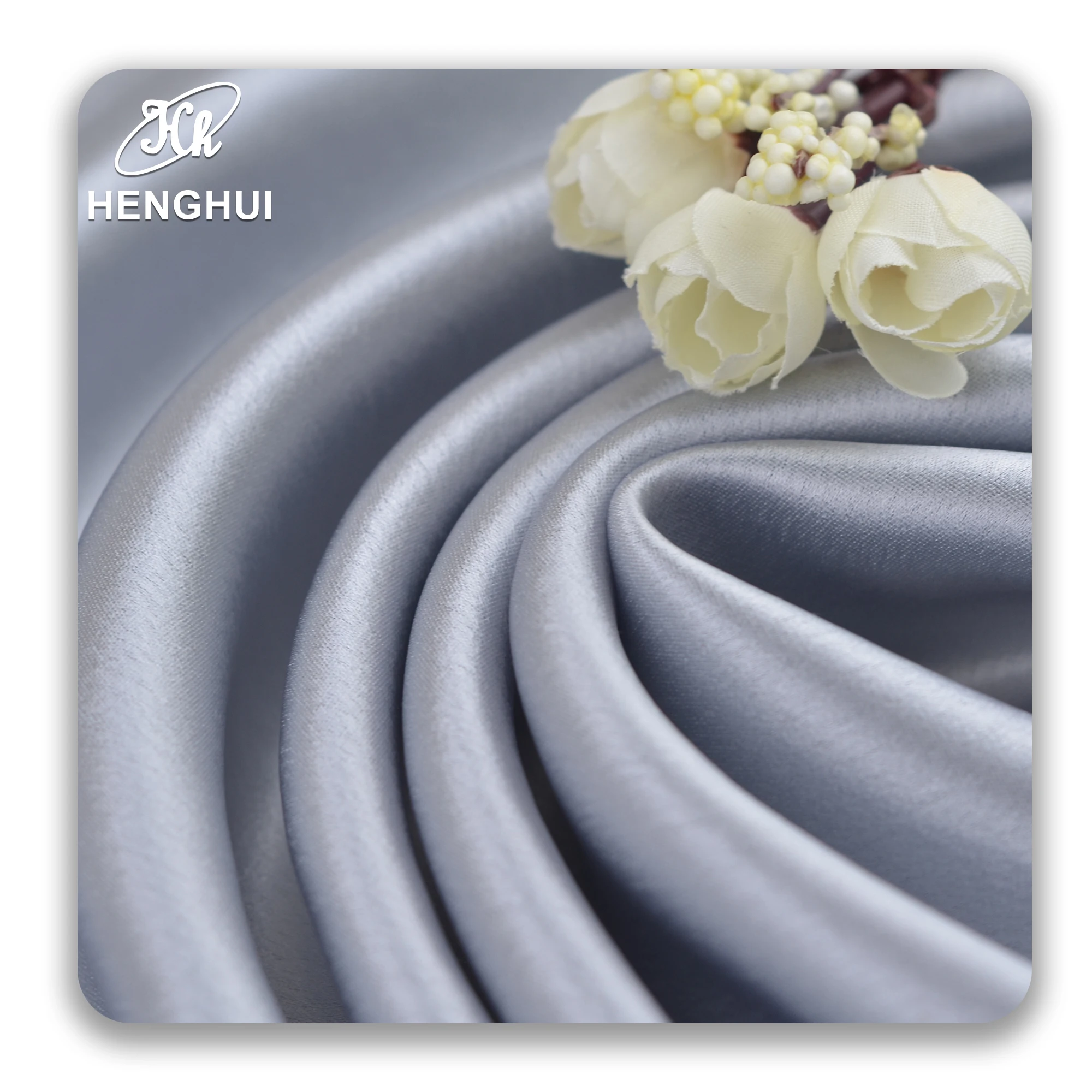 Luxury glossy sense acetic acid fabric new 215g light vinegar polyester satin fabric spring and summer dress dress fabric