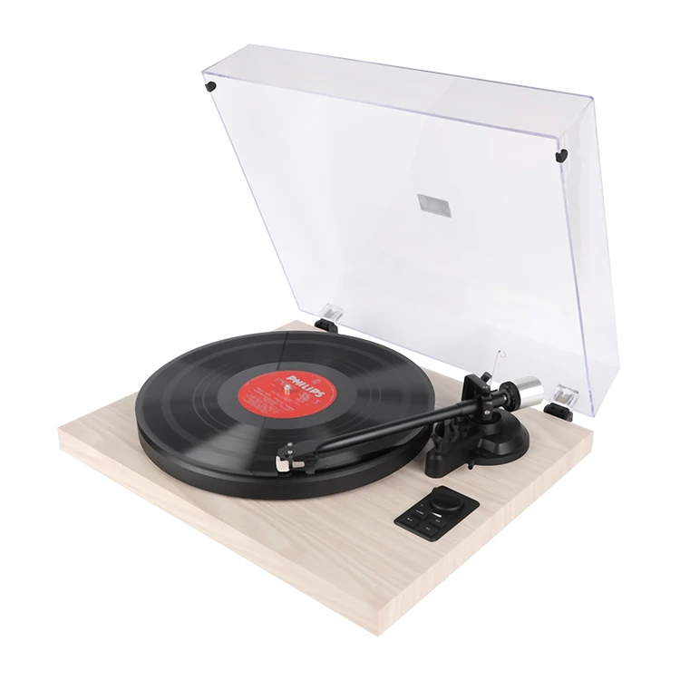 Стерео Ретро круговая техника музыка Синие зубы деревянный проигрыватель виниловая пластина проигрыватель