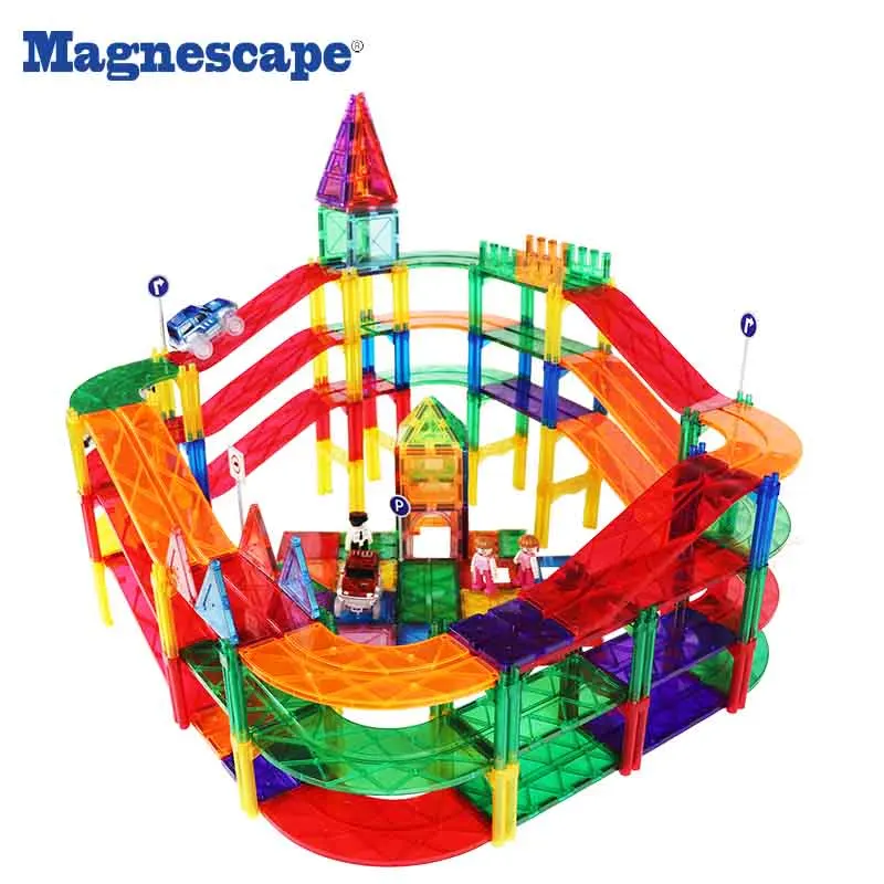 Magnescape 80 шт. фигурки строительные плитки сборки магнитной трек автомобиля игрушки Сделай Сам блоки лего