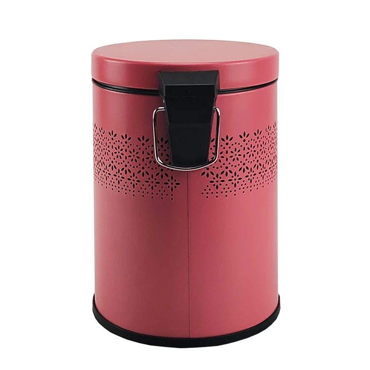 BX metal pedal bin round step trash with lid kitchen small garbage can waste bucket for bathroom