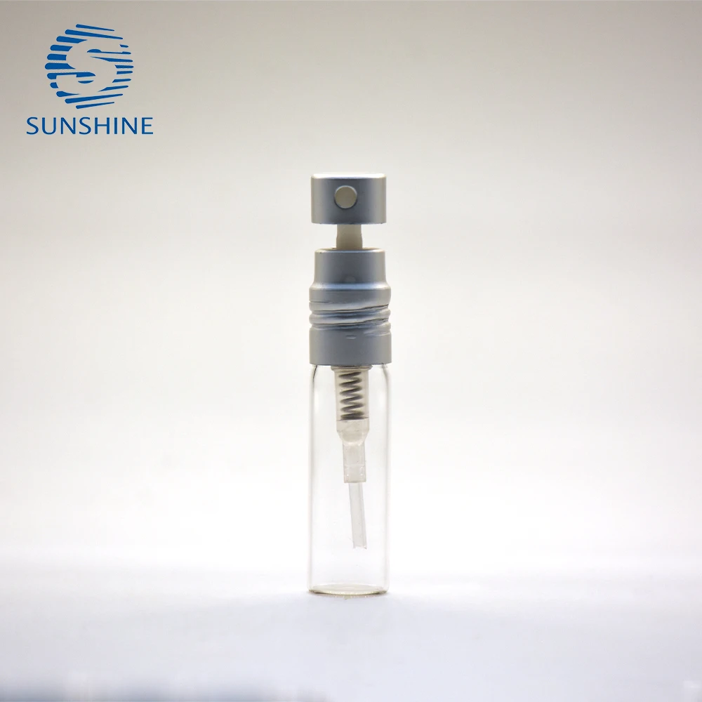 Best price 1ml clear glass sample vial small refill perfume bottle with pump sprayer for travel and party