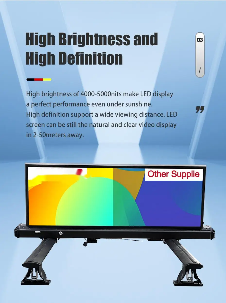 Outdoor Scrolling Double Sided Taxi Led Sign P3 Waterproof Car Advertising Taxi Top Led Display Screen