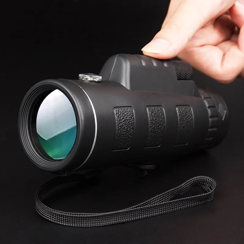 Telescope Monocular 40X60 Zoom Monocular Binoculars Clear Weak Night Vision Pocket Telescope with Phone Holder for Camping