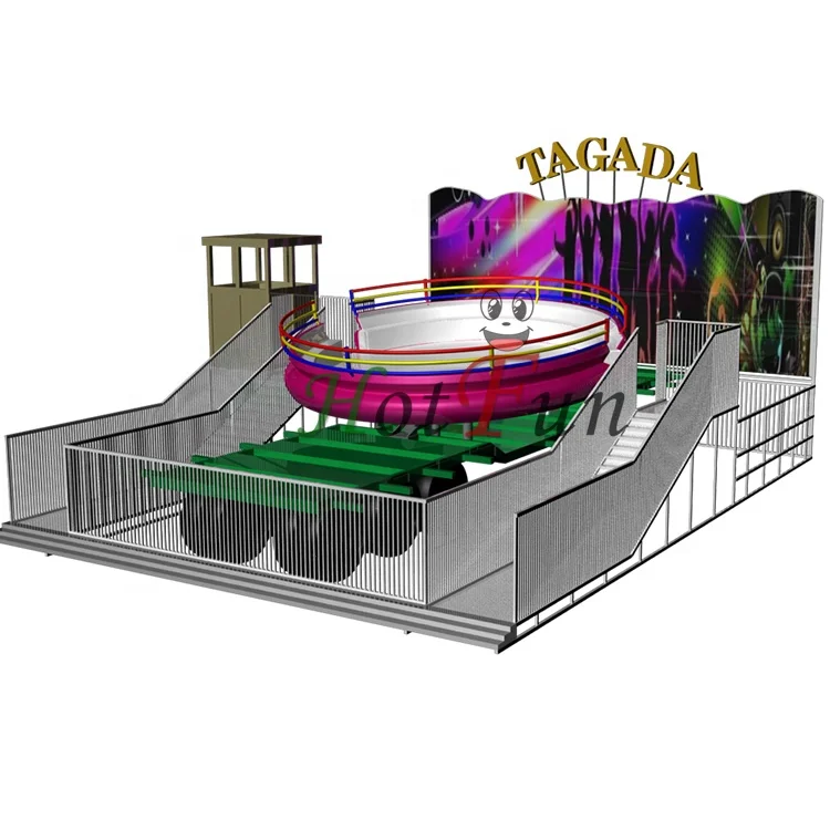 2023 hot selling thrilling attractive amusement park rides disco turntable tagada with trailer for sale