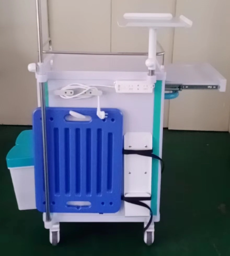 hospital mobile ABS treatment rescue trolley crash cart with drawers emergency trolley medical