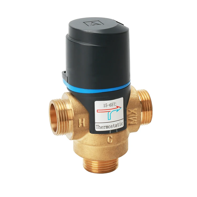 SANIPRO Floor Heating Accessories G1/2 Thermostatic Three Way Boiler Brass Mixing Valve for Bathroom Shower System