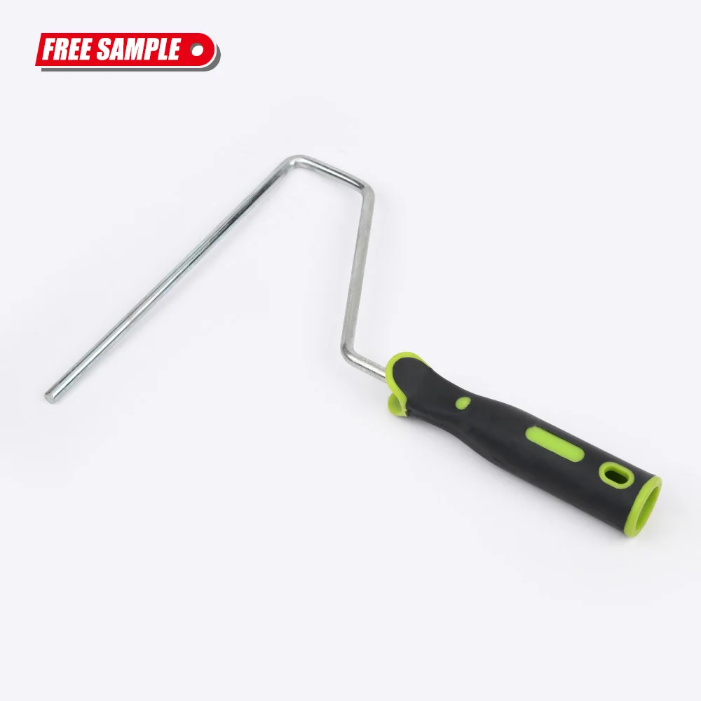 Hot Selling Durable Pro Grade Polyamide Green Painting Roller Brushes Zinc Frame covering Rubber and Plastic Handle