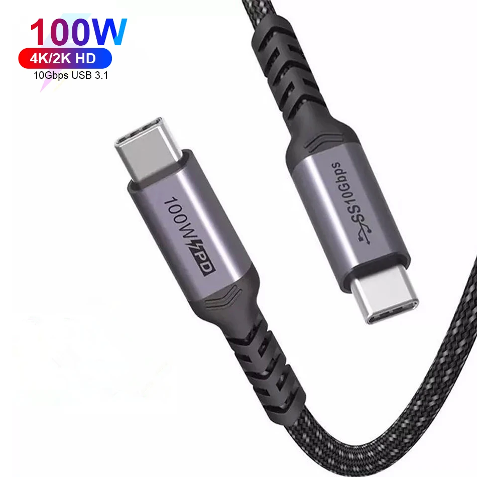  Высокое качество USB3.1 4K 60 Hz 10 Гбит/с Type C кабель для передачи данных PD 20V 5A 100W быстрая зарядка USB MacBook