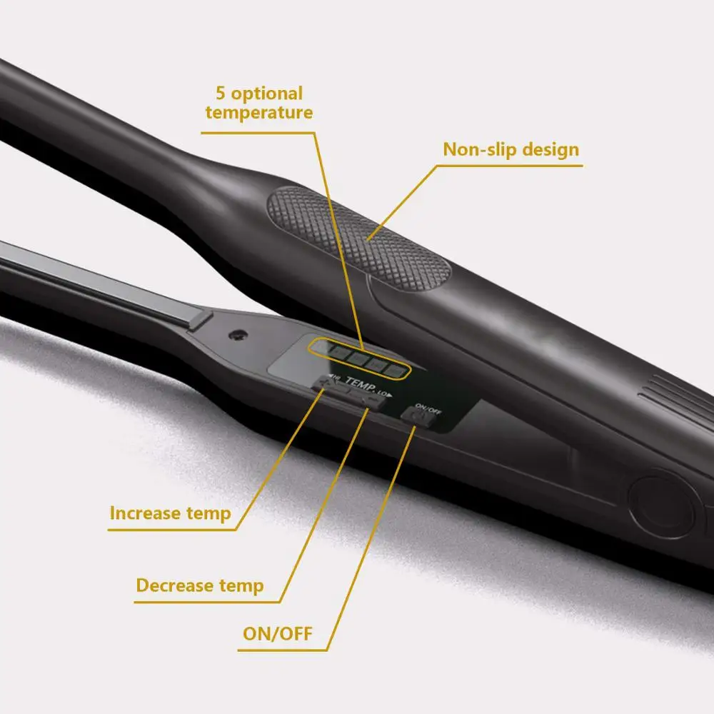 Short Hair and Pixie Cut Inch Titanium Beard Hair Straightener with Variable Temperature
