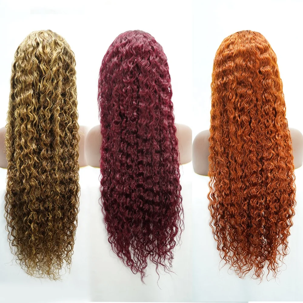 Xuchang Peruvian Human Hair Wigs 360 Full Lace,13X6 Hd Human Hair Lace Front Wig,613 Grey Red 99J Burgundy Ginger Color Wig