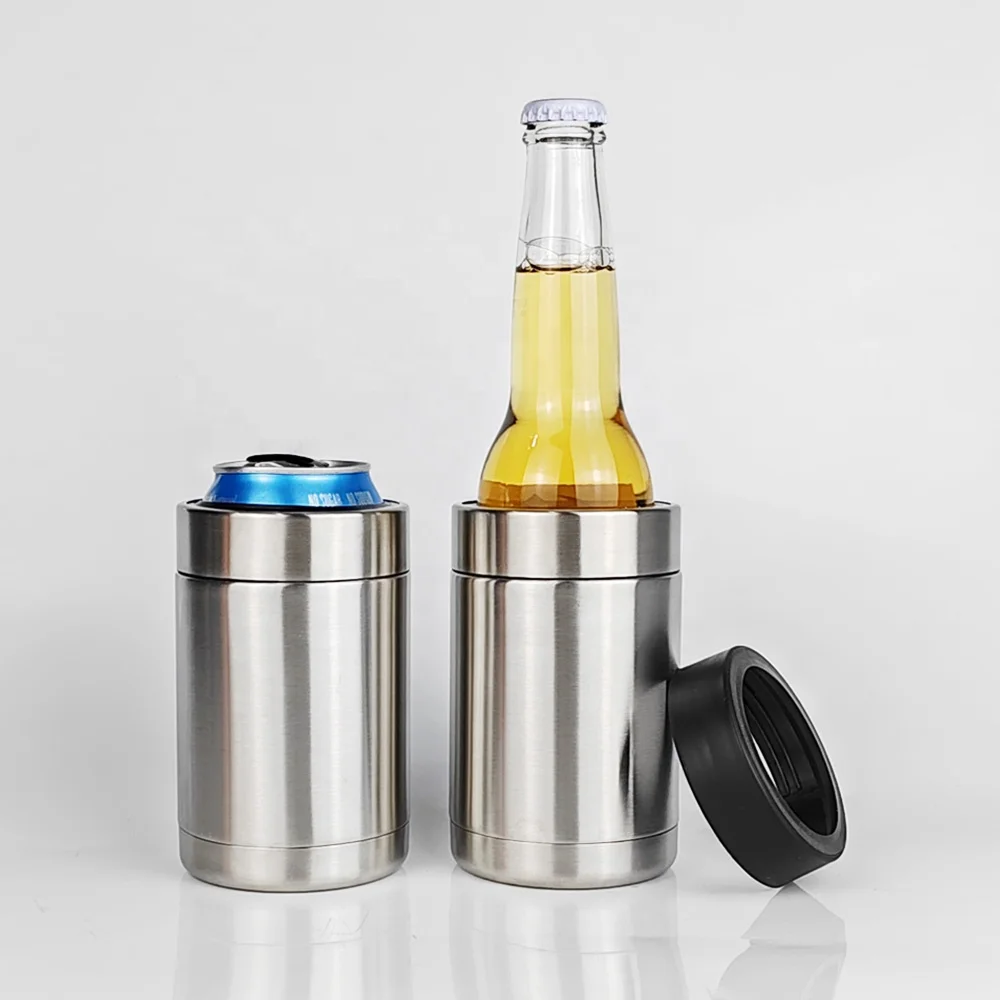 12 oz Custom Vacuum Insulated Stainless Steel Can Cooler Beer Bottle And Can Cooler Holder