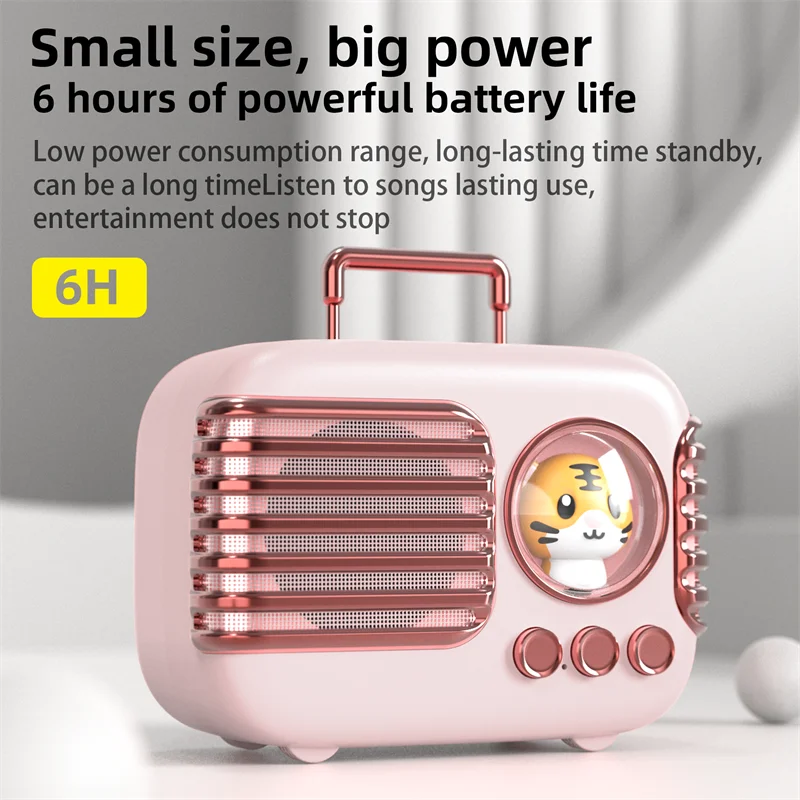 Mini Wireless Retro Bluetooth Speaker Vintage FM Radio Portable USB Interface Classical Decoration Speakers Travel Music Player