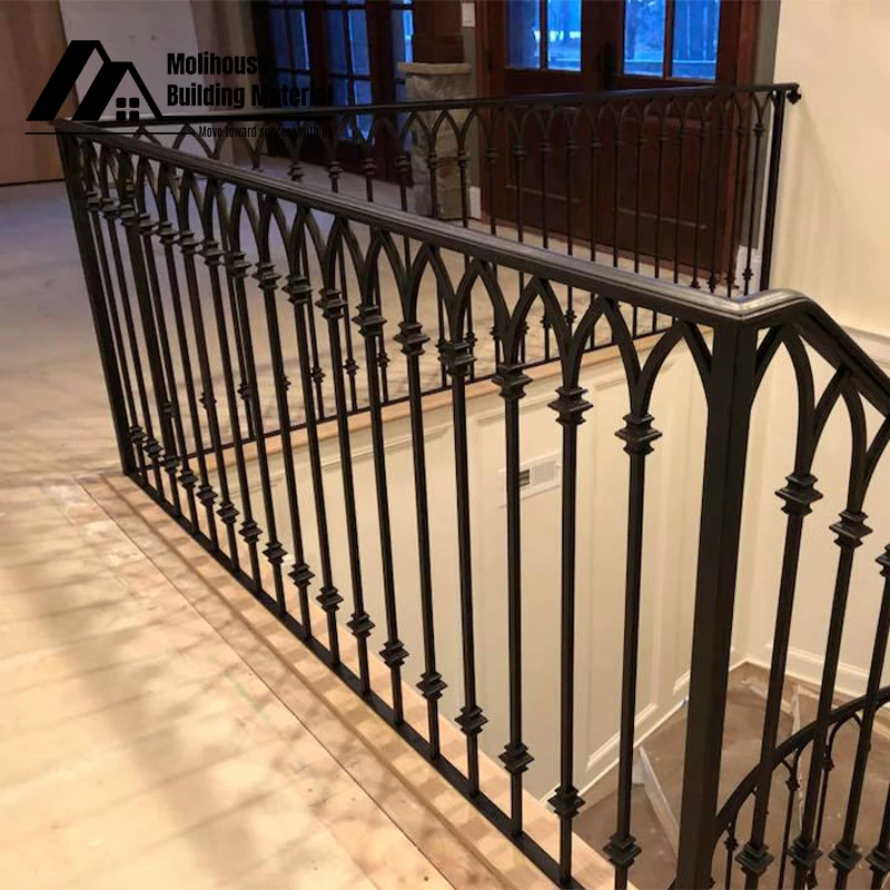Modern Design Customized Wrought Iron Balustrade Stairs Railings Balcony Railing Aluminum Railing Stainless Steel Railing