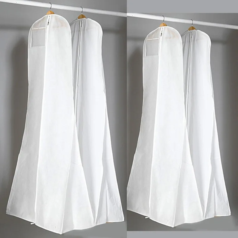 Fashion Wedding Dress Dustproof Cover Long PVC Garment Bag for Bridal Gown Clothes Protector Cover
