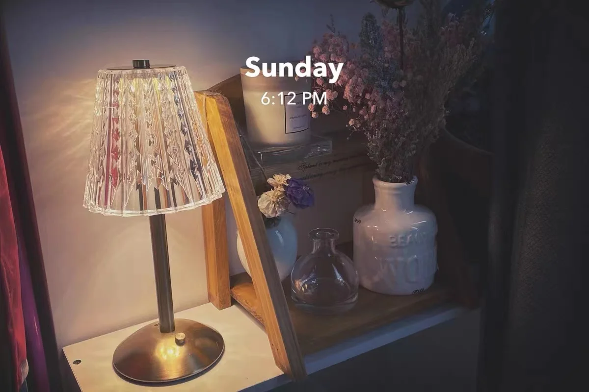 LED Bar Table Lamp Touch Sensor Retro Desktop Night Light Rechargeable Wireless Reading Lamp For Restaurant Hotel Bedroom Decor