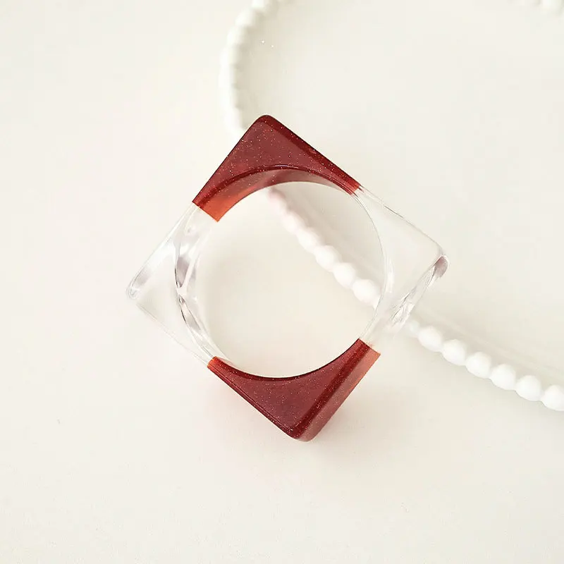 BOXUAN Fashion New with Gold Powder Splicing Ladies Style Geometric Resin Bracelet For Women