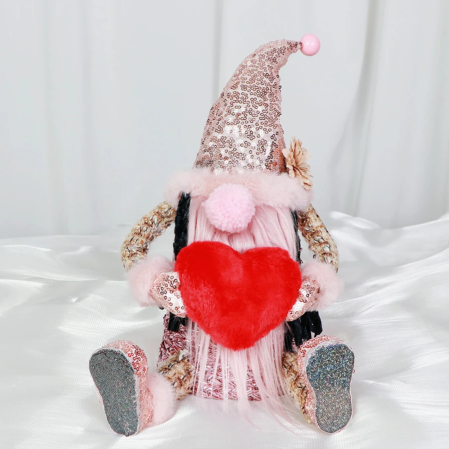 Christmas Decoration Faceless Doll Embracing Heart Rudolf Toy Mall Window Decoration