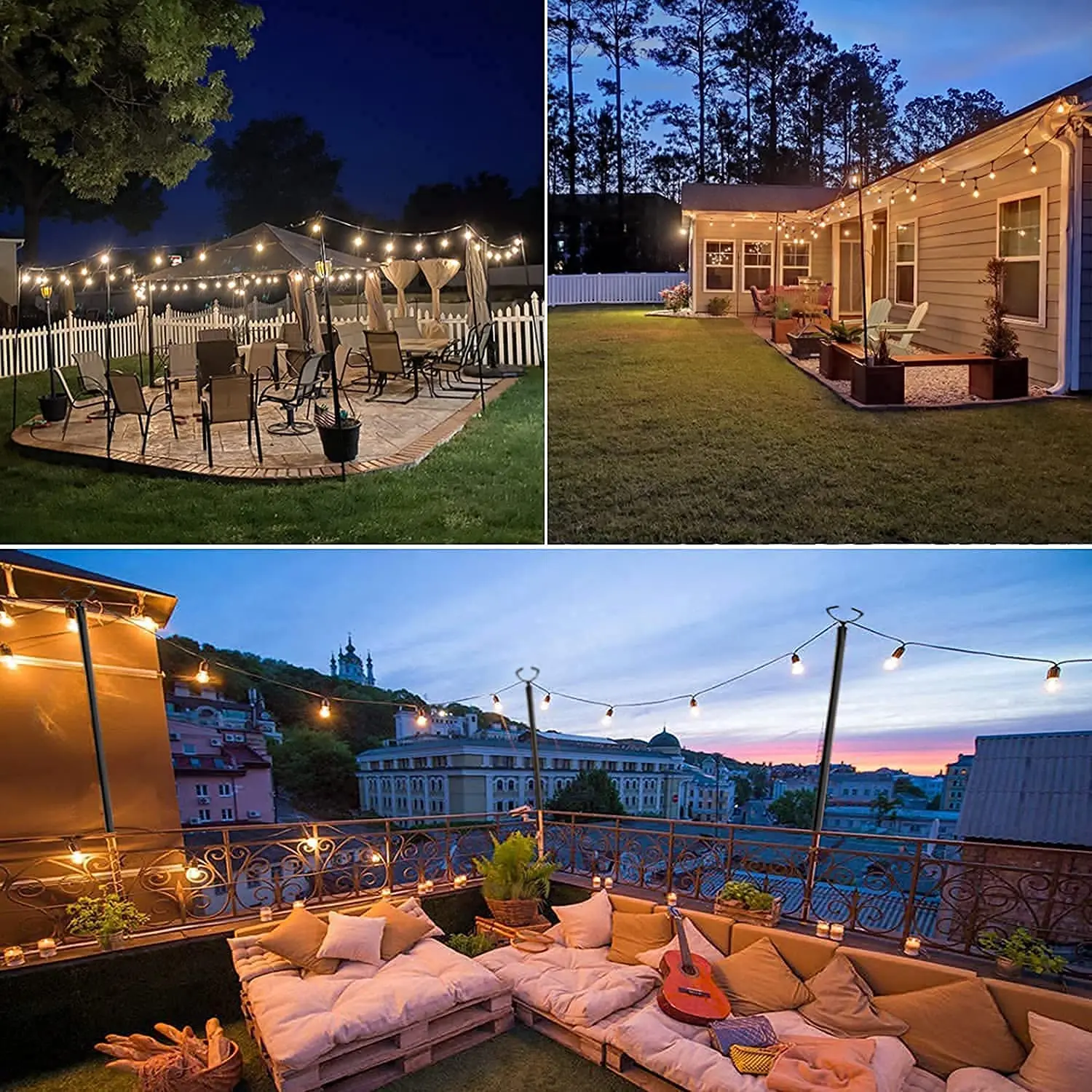 Outdoor Garden Ornament Conical Base 10ft Umbrella Led Christmas Decorations 25 Meter High Mast Lighting Pole