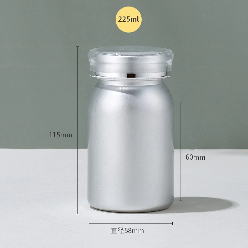 80 100 120 150 225 ml Silver Small PET Plastic Bottle for Capsules Vitamins Custom Colors Available