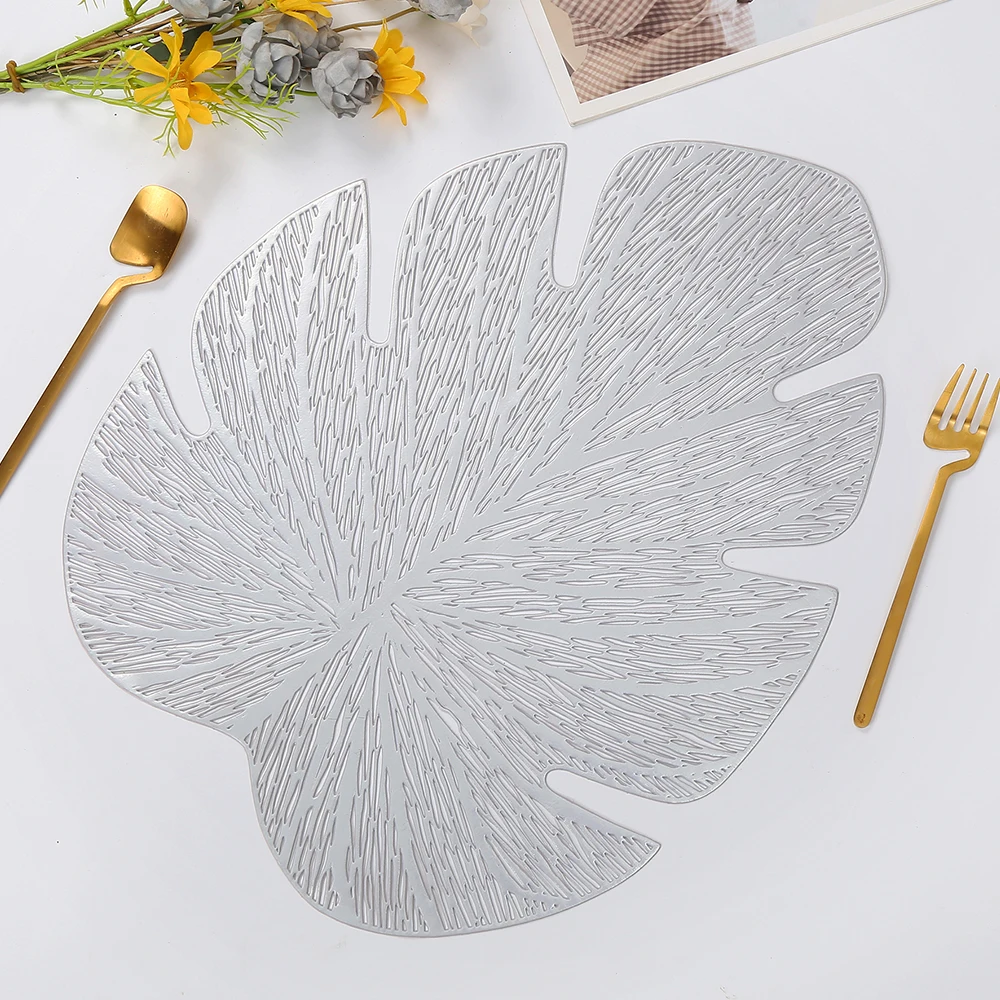 Taizhou modern high quality gold  thick silver vinyl dinning table mat placemats